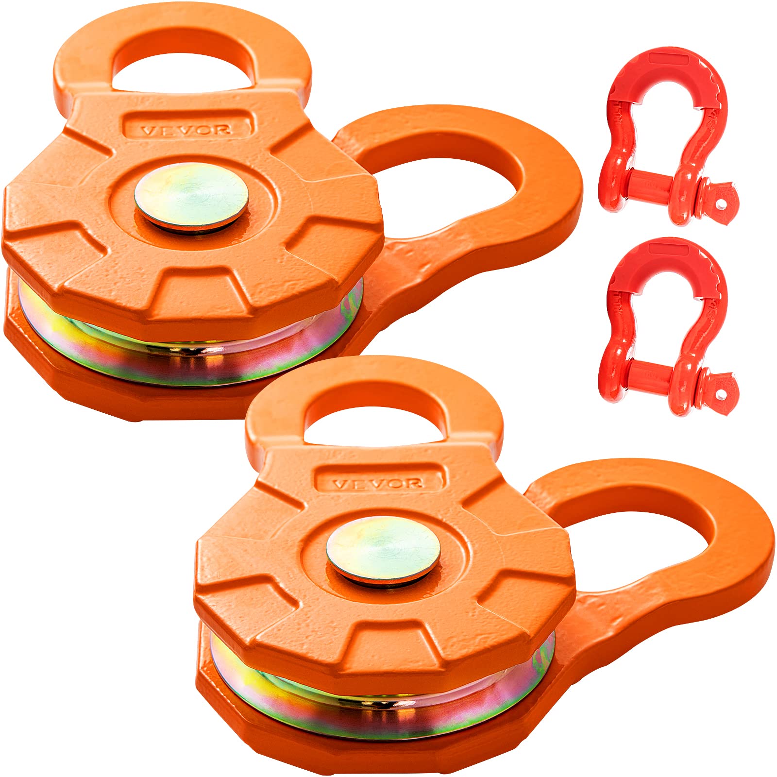 VEVOR Snatch Block, 11T/25,000 LBS Working Load Limit, Heavy Duty Winch Pulley for 0.55''/14 mm Synthetic Rope or Soft Shackles,